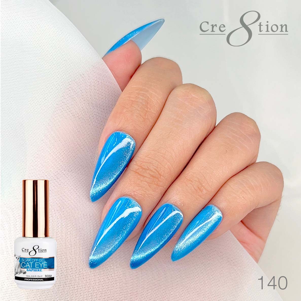 Cre8tion Saphire Cat Eye Gel 0.5oz 140
