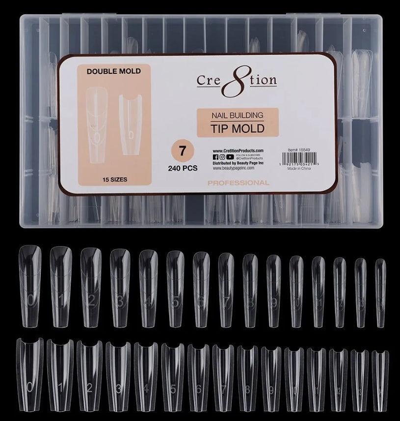Cre8tion Nail Building Tip Double Mold 07 240pcs