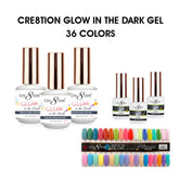 Cre8tion Glow in the Dark Gel 0.5oz - Full Set 36 colors w/ 3 Top Glow in the Dark 0.5oz & 1 Color Chart