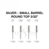 Cre8tion Silver Carbide- Small Barrel-Round Top- 3/32"