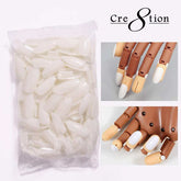 Cre8tion Refill Nail Tips for Joint Practice Hand with Long Clamp 100 pcs/box - White Color