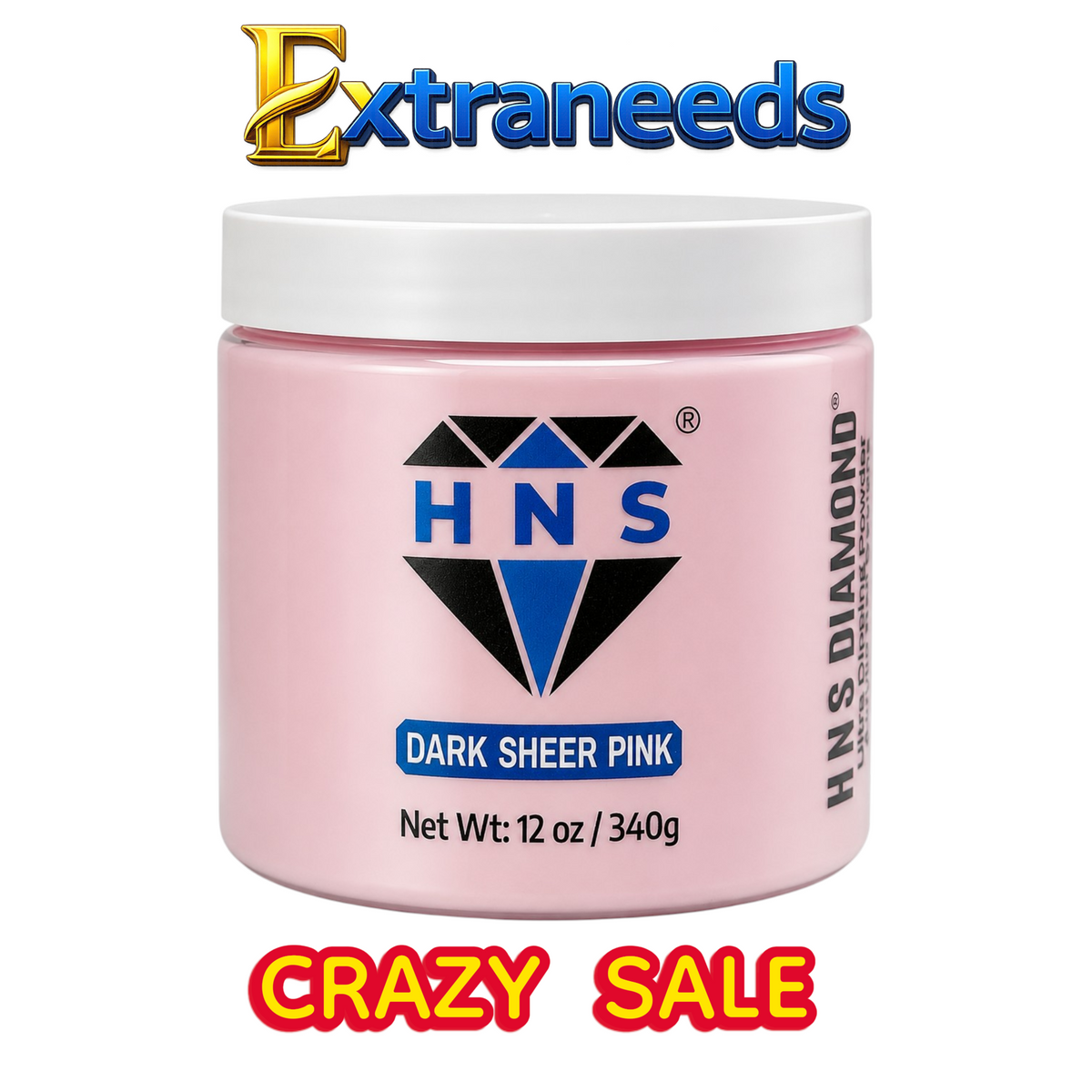 HNS DARK SHEER PINK  NAIL POWDER 12 OZ