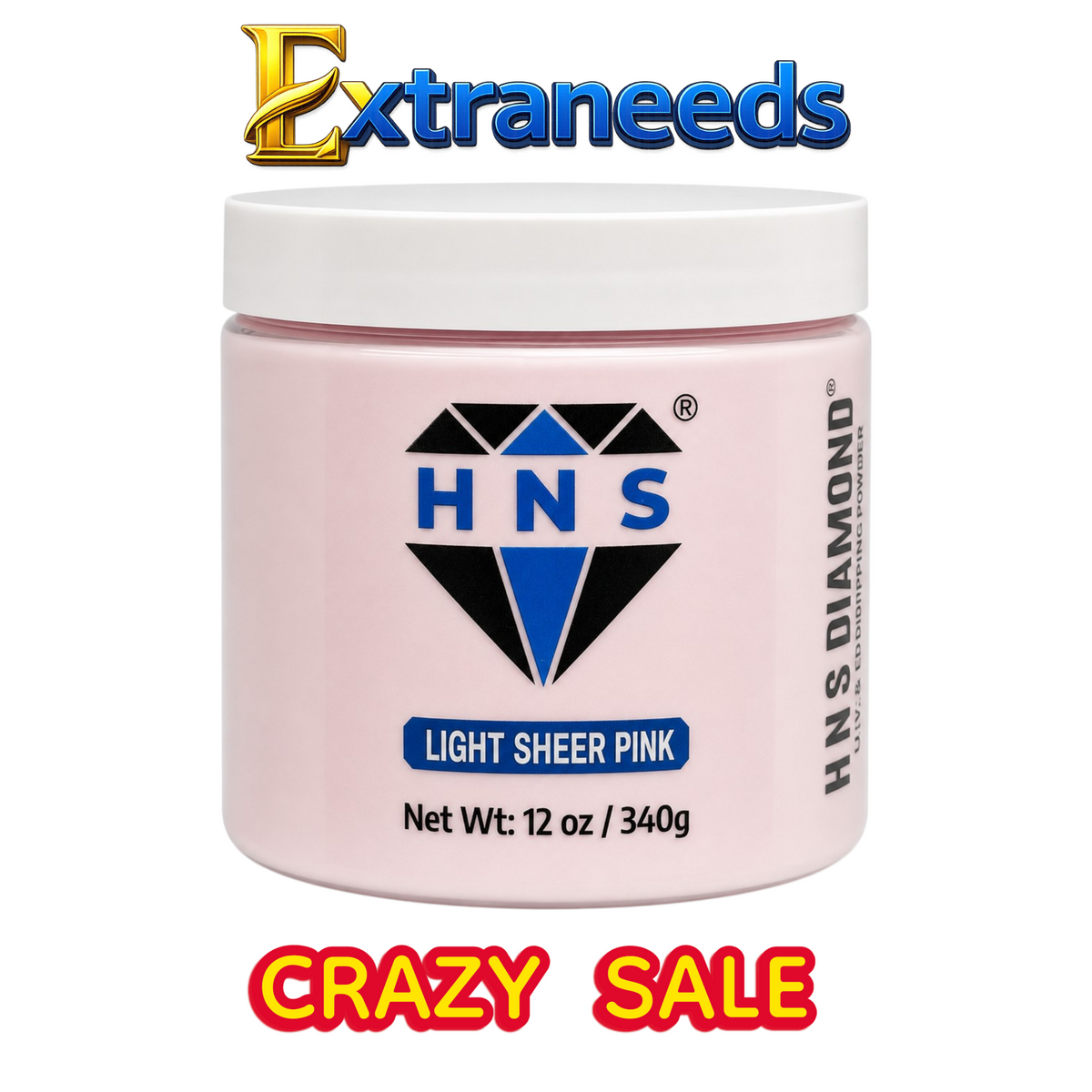 HNS LIGHT SHEER PINK  NAIL POWDER 12OZ