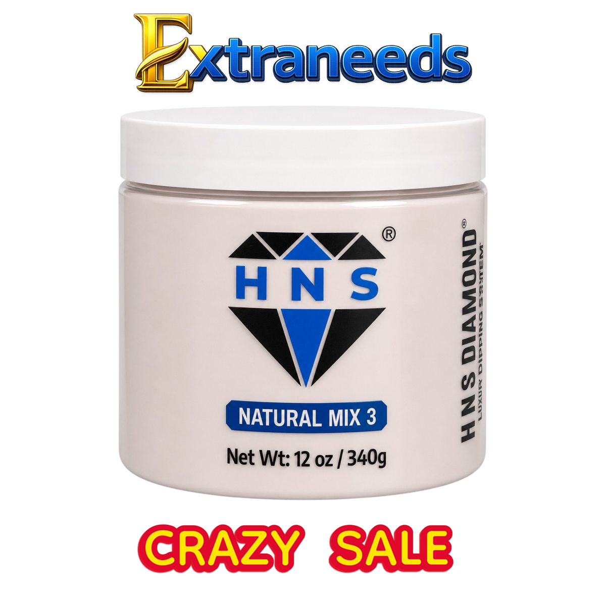 HNS NATURAL MIX 3 NAIL POWDER 12 OZ