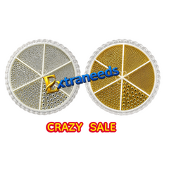 Professional Gold Nail Caviar Beads – Mixed Sizes 3D Metal Nail Art Decoration Wheel