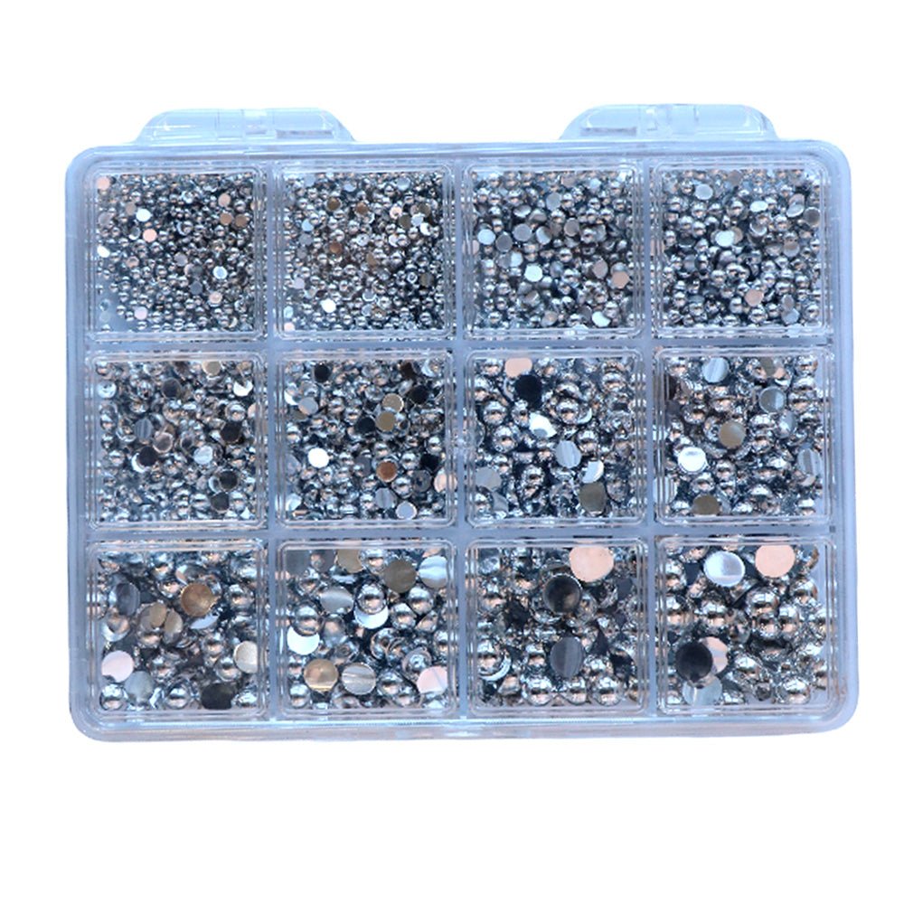 Cre8tion Nail Art Accessory Silver Flat Bottom 02